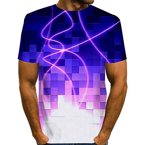 

Men's Geometric Graphic T-shirt Daily Black / Purple / Yellow / Green / Navy Blue / Gray