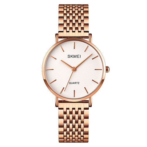 

SKMEI Ladies Quartz Watches Elegant Fashion Silver Rose Gold Stainless Steel Chinese Quartz Rose Gold Silver Water Resistant / Waterproof Shock Resistant Casual Watch 30 m 1 pc Analog One Year