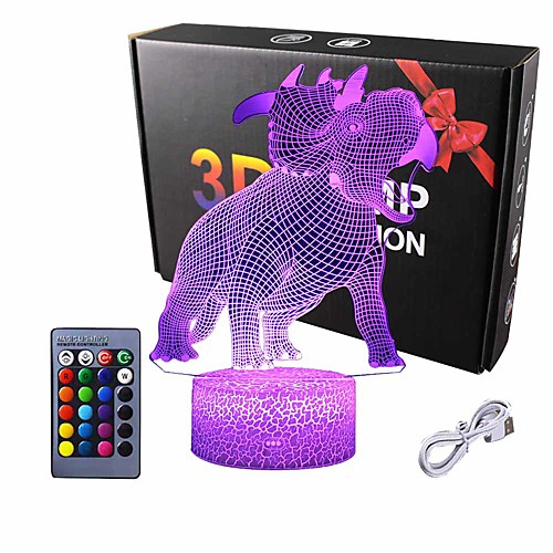 

Dinosaur 3D Night Light for Kids Dinosaur Toys for Boys 16 Colors Dinosaur Lamp with Remote Cool Gift for Dinosaur Birthday Party Supplies