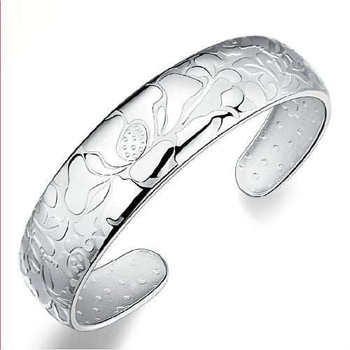 

Women's Bracelet Bangles Cuff Bracelet Figaro Bracelet Classic Fashion Flower Fashion Trendy Casual / Sporty Korean Cute Copper Bracelet Jewelry Silver For Sport Gift Date Birthday Festival