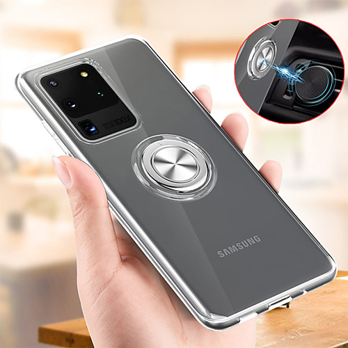 

Soft Silicone Clear Magnetic Ring Holder Stand Case For Samsung Galaxy S20 Ultra S20 Plus S10 Plus S10 5G S10e S9 Plus S8 Plus Note 10 Pro Note 9 Note 8 A7 2018 A9 2018 Transparent TPU Back Cover