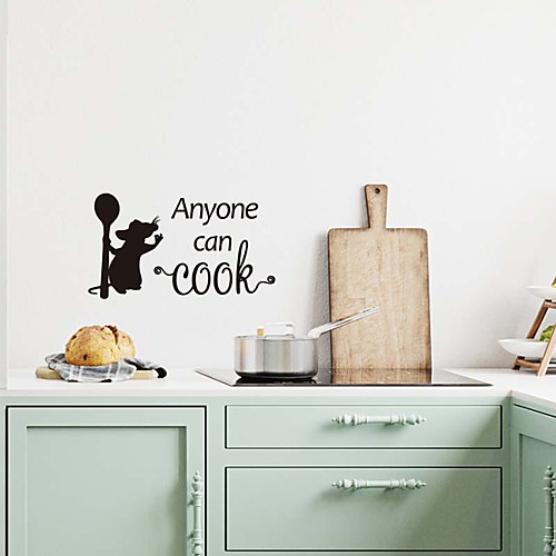 

Cute Mouse Sticker Fridge Anyone Can Cook Kitchen Fridge Wall Refrigerator Vinyl Stickers Wall Decal Home Decor