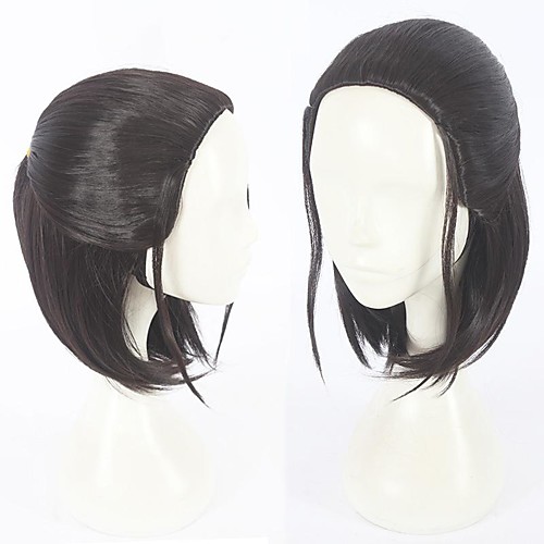 

Jedi Cosplay Cosplay Wigs Men's With Ponytail 12 inch Heat Resistant Fiber Straight Black Teen Adults' Anime Wig