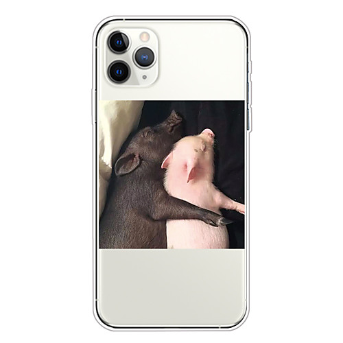

Case For Apple iPhone 11/11 Pro/11 Pro Max/XS/XR/XS Max/8 Plus/7 Plus/6S Plus/8/7/6/6s/SE/5/5S Transparent Pattern Back Cover Cute Couple Pig Soft TPU