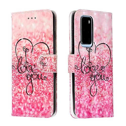 

Case For Huawei P40 / Huawei P40 Pro / Huawei P30 lite Wallet / Card Holder / with Stand Heart PU Leather / TPU for Huawei Mate 30 Lite / Honor 10 Lite / Honor 20 Pro