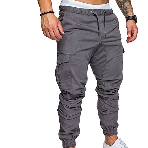

Men's Basic Slim Chinos Pants - Solid Colored Drawstring Black Army Green Khaki US32 / UK32 / EU40 / US34 / UK34 / EU42 / US36 / UK36 / EU44