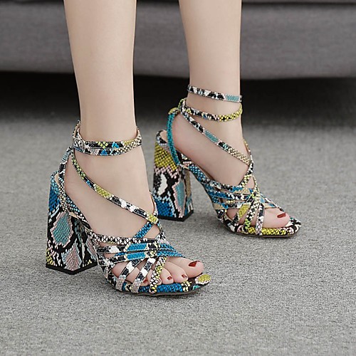

Women's Heels Summer Stiletto Heel Round Toe Daily PU Red / Blue