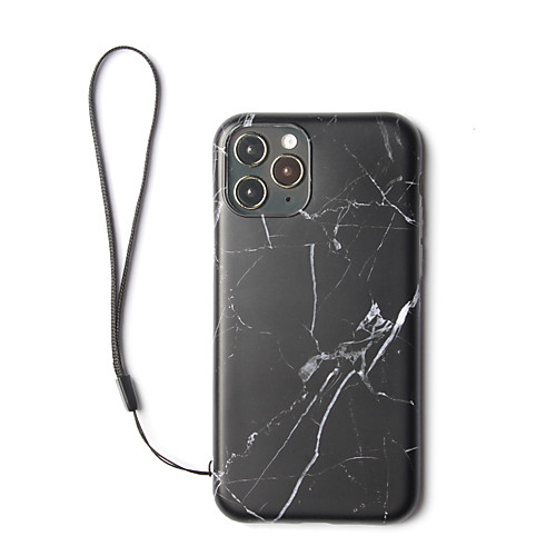 

IMD Back Cover Marble Plastic with Hand Rope Case For Apple iPhone 11 Pro Max Shockproof