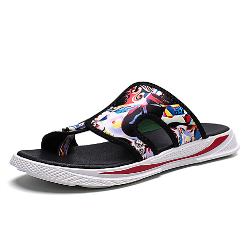 

Men's Summer Daily Slippers & Flip-Flops Walking Shoes Synthetics Breathable Wear Proof Red / Green