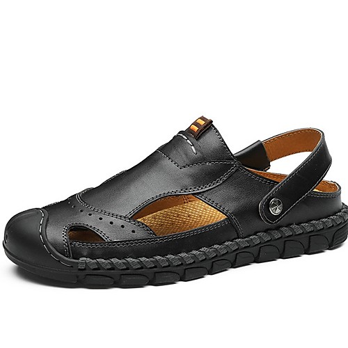 

Men's Summer Outdoor Sandals Cowhide Non-slipping Light Brown / Black / Brown