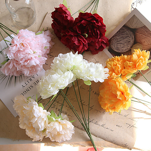 

44cm 5 Peony Wedding Simulation Fake Flowers Home Road Decoration 1 Stick