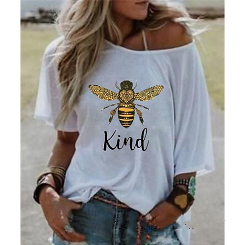 

Women's Plus Size Animal Letter T-shirt Daily Going out White / Purple / Yellow / Blushing Pink / Light Blue