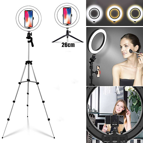 

Photo LED Selfie Stick Ring Fill Light 10inch Dimmable Camera Phone Ring Lamp With Stand Tripod For Makeup Video Live Studio