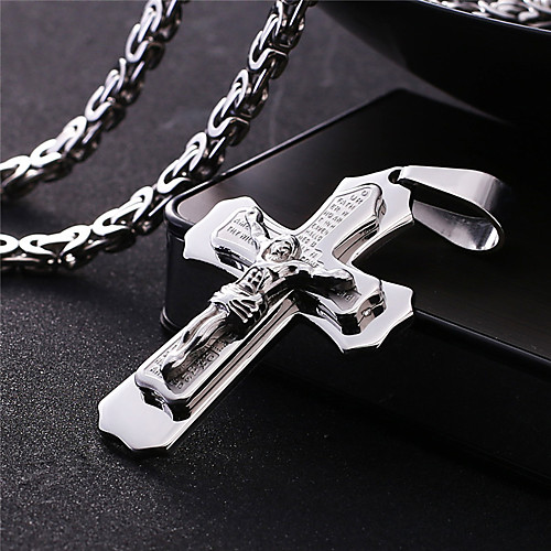 

Men's Necklace Crossover Artistic Classic Titanium Steel Silver 55 cm Necklace Jewelry 1pc For Anniversary Street Festival