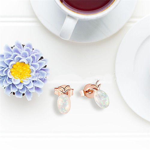

Women's Opal Earrings Geometrical Trendy Romantic Sweet Fashion Earrings Jewelry Rose Gold For Birthday Gift Prom Date