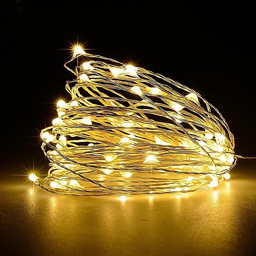 

LED Light String Battery-Powered Waterproof Light String New Year Holiday Family Christmas Wedding Party Flower Cake Decoration 2M With Button Battery