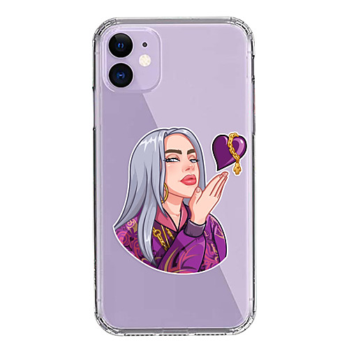 

Case For Apple iPhone 11/11 Pro/11 Pro Max/XS/XR/XS Max/8 Plus/7 Plus/8/7/6/6s Transparent Pattern Fall Proof Back Cover Billie Eilish Love Heart Soft PCTPU