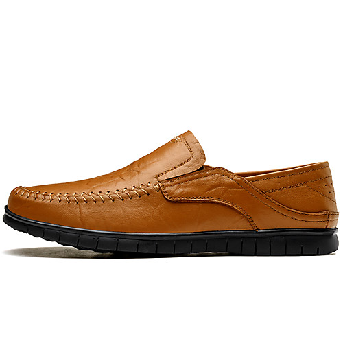 

Men's Fall / Spring & Summer Daily Outdoor Loafers & Slip-Ons Walking Shoes Cowhide Breathable Wear Proof Light Brown / Dark Brown / Black