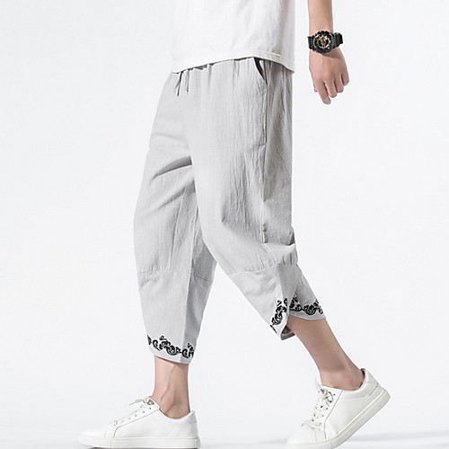 

Men's Basic Loose Chinos Pants - Print Drawstring White Black Army Green US32 / UK32 / EU40 / US34 / UK34 / EU42 / US38 / UK38 / EU46