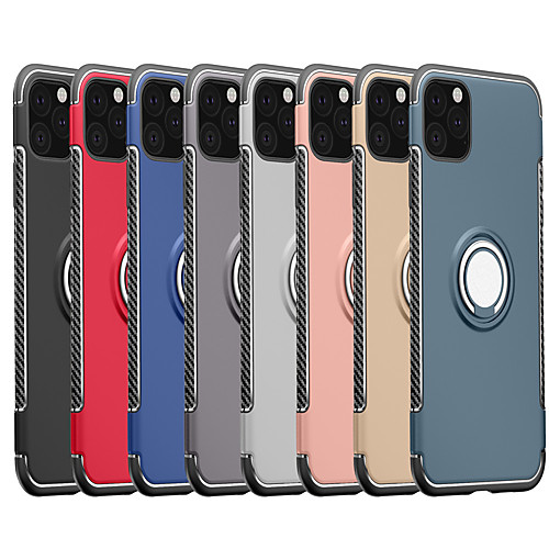 

Case For Apple iPhone 7/8/7P/8P/X/XS/XR/XS Max/11/11 Pro/11 Pro Max/SE 2020 Shockproof / Ring Holder Back Cover Solid Colored TPU / Plastic