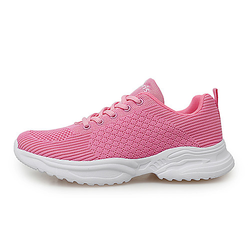 

Women's Trainers / Athletic Shoes 2020 Fall Flat Heel Round Toe Sporty Casual Daily Outdoor Solid Colored Tissage Volant Running Shoes / Walking Shoes White / Black / Pink