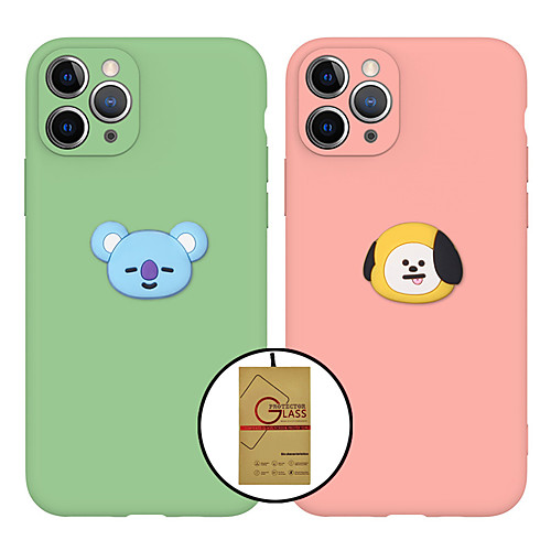 

Case With (HD)Tempered Glass Front Screen Protector For Apple iPhone 11 /11 Pro /11 Pro Max /SE 2020 Frosted Cover 3D Cartoon TPU for iPhone 7/7P/ 6 /6p/XS/XR/XS MAX