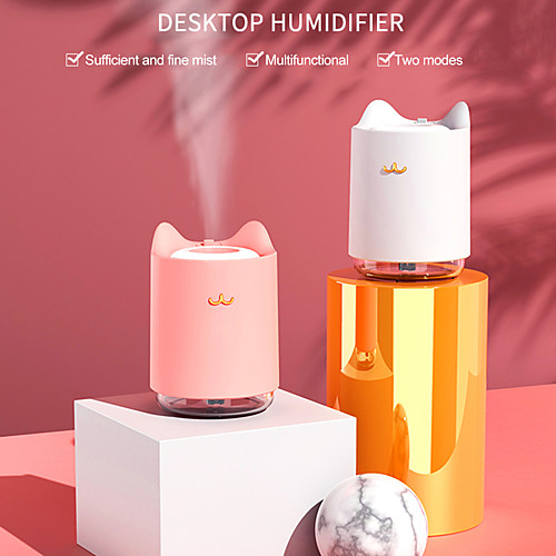 

Mini USB Air Humidifier Household Office Bedroom Desktop Humidifier with Colorful LED Lights 320ml Water Tank