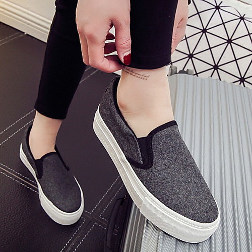 

Women's Flats Spring / Summer Flat Heel Round Toe Daily Canvas Dark Grey / Light Grey