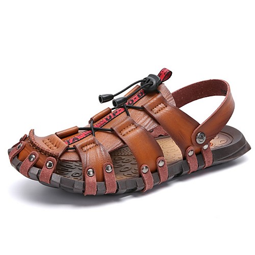 

Men's Summer Outdoor Sandals Cowhide Non-slipping Yellow / Khaki / Brown