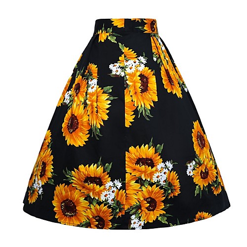

Women's A Line Skirts - Geometric Blue Yellow Green XS S M