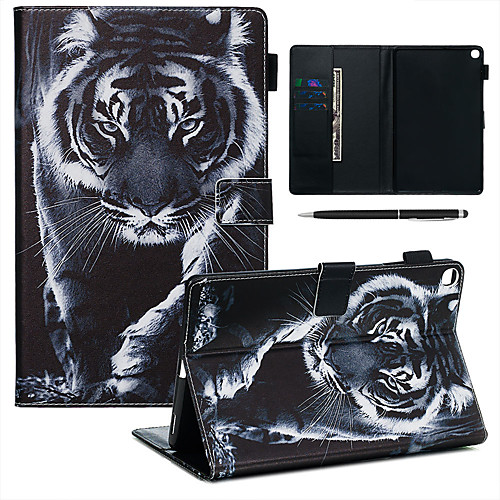 

A Case With A Pen Samsung Galaxy Samsung Tab T585/590/515/725/580/595/510/720 with Stand / Flip / Ultra-thin Back Cover Tiger PU Leather