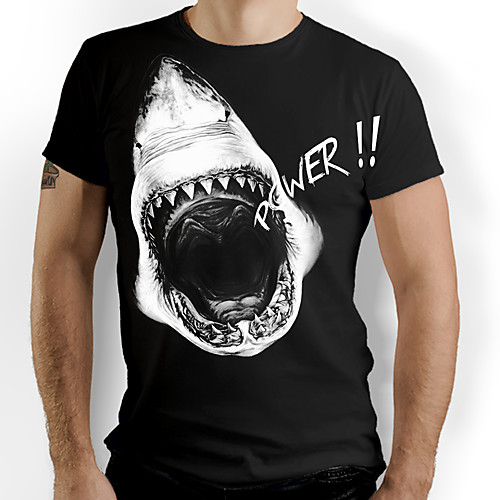 

Men's T shirt Shirt Graphic Optical Illusion Print Short Sleeve Daily Tops Round Neck Black