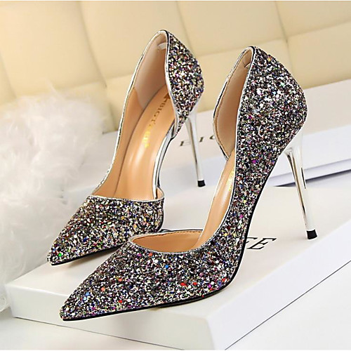 

Women's Heels Spring & Summer Stiletto Heel Pointed Toe Daily PU White / Black / Champagne