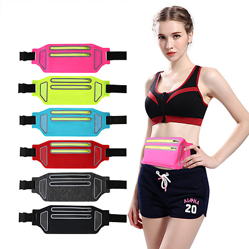 

Running Belt Fanny Pack Belt Pouch / Belt Bag for Running Hiking Outdoor Exercise Traveling Sports Bag Reflective Adjustable Waterproof Lycra Spandex Men's Women's Running Bag Adults