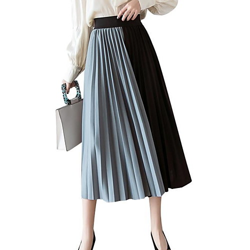 

Women's Swing Skirts - Color Block White Blue Blushing Pink One-Size