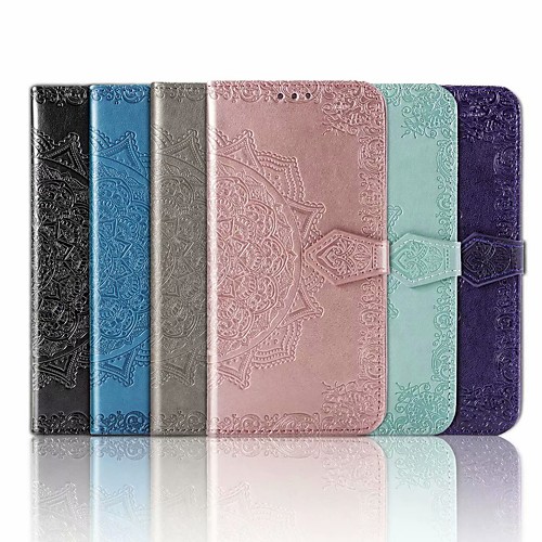 

Case ForOnePlus OnePlus 6T / Oneplus 7 Palace flower PU Leather with Card Slot Flip up and down For Oneplus 7 pro