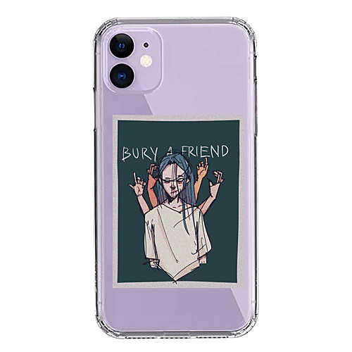 

Case For Apple iPhone 11/11 Pro/11 Pro Max/XS/XR/XS Max/8 Plus/7 Plus/8/7/6/6s Transparent Billie Eilish Cartoon Poster Pattern Fall Proof Back Cover Soft PCTPU