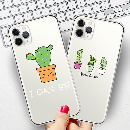 

Case For Apple iPhone 11/11 Pro/11 Pro Max/XS/XR/XS Max/8 Plus/7 Plus/6S Plus/8/7/6/6s/SE/5/5S Transparent Pattern Back Cover Cactus Soft TPU