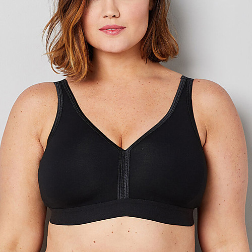 

Women's Wireless Full Coverage Bra Cotton Black Beige
