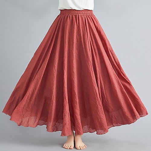 

Women's A Line Skirts - Solid Colored White Blue Purple M L