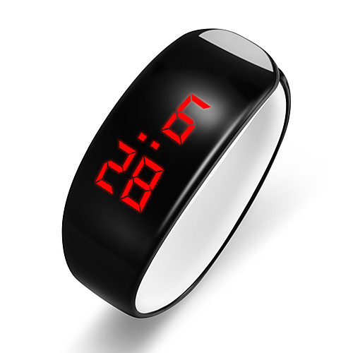 

Men's Digital Watch Digital Modern Style Stylish Silicone Black / White LCD Cool Digital Casual Fashion - White Black One Year Battery Life