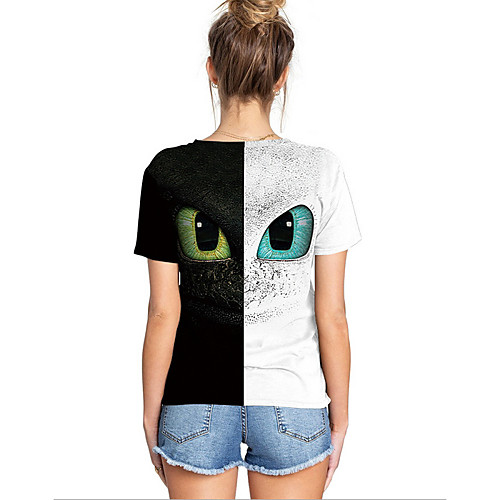 

Men's Women's Geometric T-shirt Daily Weekend Round Neck White / Short Sleeve