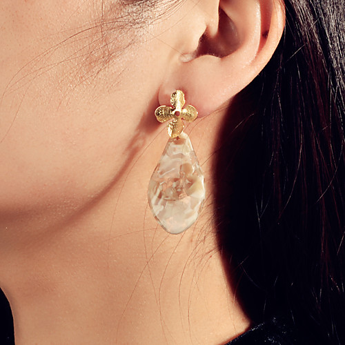 

Women's Earrings Pear Cut Wedding Petal Basic Trendy Romantic Fashion French Resin Earrings Jewelry Gold For Party Evening Engagement Birthday Beach Promise 1 Pair