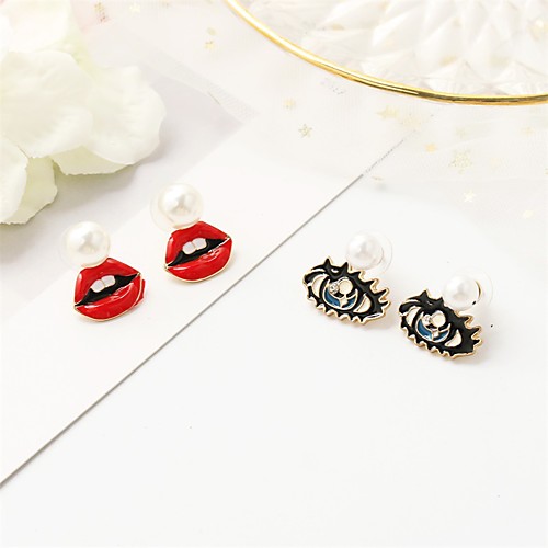 

Women's Earrings Holiday Wedding Birthday Romantic Earrings Jewelry Red / Black For Date Street Festival 1 Pair