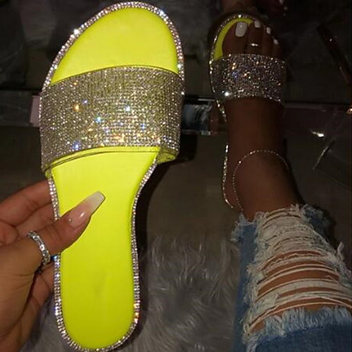 

Women's Sandals Flat Sandal Summer Flat Heel Open Toe Daily PU Black / Yellow / Fuchsia