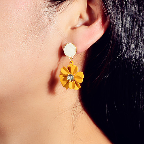 

Women's Earrings Classic Wedding Petal Elegant Punk Trendy Sweet Fashion Earrings Jewelry White / Yellow / Blushing Pink For Party Evening Engagement Vacation Birthday Beach 1 Pair
