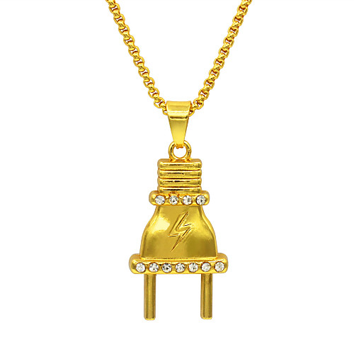 

Men's Necklace Plug Statement Unique Design Trendy Fashion Chrome Gold 75 cm Necklace Jewelry 1pc For Party Evening Sport Street