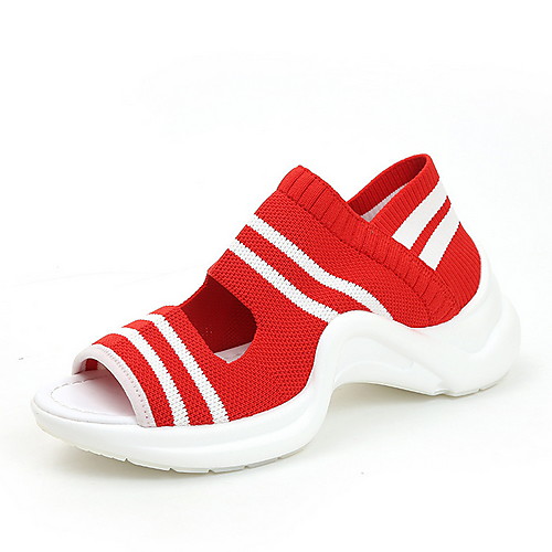 

Women's Sandals Flat Sandal Spring & Summer Flat Heel Round Toe Daily Mesh Black / Red / Blue