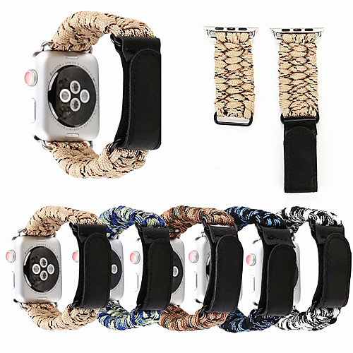 

Apply to Apple Watch Strap Woven Bracelet With Velcro Strap 42/44 mm Series 5 4 3 2 1 38/40 mm iWatch Umbrella Rope Cord Ring Magic Stick