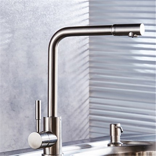 

304 Stainless Steel Kitchen Faucet Hot And Cold Sitting Type Rotating Brushed Sink Sink Faucet